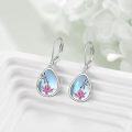 wholesale 925 Sterling Silver Teardrop Moonstone Dragonfly & Lotus Flower Leverback Earrings Gift for Women-0-3