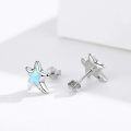 wholesale 925 Sterling Silver Synthetic Opal Starfish Stud Earrings - Hypoallergenic Beach -0-2