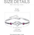 wholesale Sterling Silver Adjustable Infinity Heart Bangle for Women-0-3