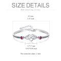 wholesale 925 Sterling Silver Forever My Daughter Heart Bangle With Pink Stones-0-3