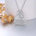 wholesale 925 Sterling Silver 925 & Cubic Zirconia Infinity Heart Pendant Necklace for Women Gifts-0-4