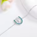 wholesale 925 Sterling Silver Turquoise Boot & Flower Horseshoe Charm Bracelet for Women-0-4