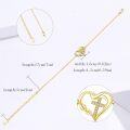wholesale Gold 925 Sterling Silver Heart Cross Charm Bracelet for Women-0-5