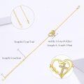 wholesale Gold 925 Sterling Silver Heart Cross Charm Bracelet for Women-0-5