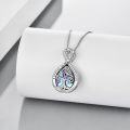 wholesale 925 Sterling Silver Tree of Life Urn Pendant Necklace with Abalone Shell and Fillers Set-0-3