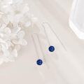wholesale 925 Sterling Silver Lapis Lazuli Long Chain Drop Dangle Threader Earrings for Women-0-4