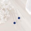 wholesale 925 Sterling Silver Lapis Lazuli Long Chain Drop Dangle Threader Earrings for Women-0-4