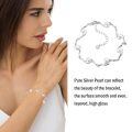 wholesale 925 Sterling Silver Pearl Bracelet for Women - Adjustable Birthday s for Her-0-4