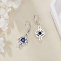wholesale 925 Sterling Silver Blue Cubic Zirconia Celtic Knot Drop Earrings-0-4