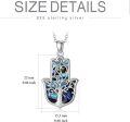 wholesale 925 Sterling Silver Abalone Shell Tree of Life Hamsa Evil Eye Pendant Necklace-0-5