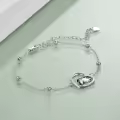 wholesale 925 Sterling Silver Penguin Heart Charm Bracelet Wholesale Gift for Women Sisters-0-4
