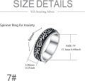 wholesale 925 Sterling Silver Celtic Knotwork Spinner Mood Ring - Adjustable Size 6-8-0-2