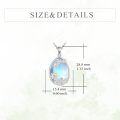 wholesale 925 Sterling Silver Teardrop Blue Opal Flower Pendant Necklace-0-2
