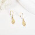 wholesale 14K Gold Teardrop Filigree Drop Earrings Minimalist Dangle Jewelry for Women Girls-0-3