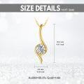 wholesale 14K Gold Pendant with Round Cut Moissanite and Curved Design - Christmas Gift for Women-0-5