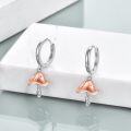 wholesale 925 Sterling Silver Bird Hoop Earrings with Rose Gold Plating for Women Girls-0-1