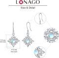 wholesale 925 Sterling Silver Moonstone Witch's Knot Drop Earrings - Wiccan Celtic Style Jewelry for Women-0-3
