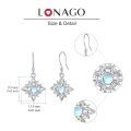 wholesale 925 Sterling Silver Moonstone Crescent Moon Star White Gold Plated Drop Earrings-0-3
