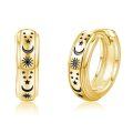 wholesale 925 Sterling Silver Moon Star Moon Phase Hoop Earrings-0-0