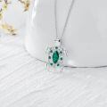 wholesale 925 Sterling Silver Turtle Pendant With Green Gemstones-0-1