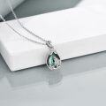 wholesale Sterling Silver Crystal Filigree Teardrop Pendant Necklace-0-49