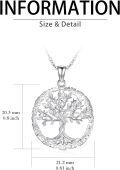 wholesale 925 Sterling Silver Tree of Life Pendant Necklace with Cubic Zirconia Stones for Women and Men-0-3