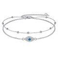 wholesale 925 Sterling Silver Evil Eye Bracelet With Blue Gemstone And Crystal Details-0-0