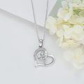 wholesale 925 Sterling Silver Ballet Dancer Heart Pendant Necklace-0-2