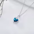 TOUPOP Sterling Silver Crystal Pendant Necklace Birthday Christmas Jewelry Gifts For Women-0-4