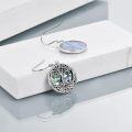 wholesale 925 Sterling Silver Abalone Shell Celtic Tree Of Life Drop Earrings-0-3