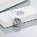 wholesale 925 Sterling Silver Abalone Shell Celtic Tree Of Life Drop Earrings-0-3