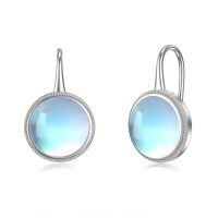 TOUPOP Sterling Silver Moonstone Earrings Dangle Leverback Gifts-undefined
