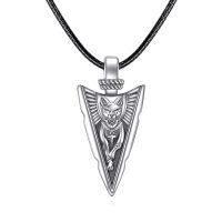 wholesale 925 Sterling Silver Egyptian Cat Pendant Necklace-Arrow