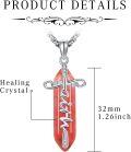 wholesale 925 Sterling Silver Red Agate Cross Faith Pendant Christian  for Women Girls-0-5