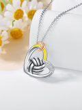 wholesale 925 Sterling Silver Volleyball Pendant with Infinity Love Knot and Cubic Zirconia - Sporty Jewelry for Women & Girls-0-4