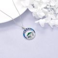 wholesale 925 Sterling Silver Enamel Mushroom & Crescent Moon Pendant Necklace s for Women and Girls-0-3