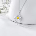 TOUPOP Sterling Silver Topaz November Birthstone Pendant Necklace Gift-0-3