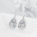 wholesale 925 Sterling Silver Teardrop Filigree Butterfly Drop Earrings with Abalone Inlay-0-2
