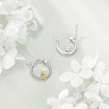 wholesale 925 Sterling Silver Cute Duck Hoop Earrings Tricolor Plated Jewelry For Women-0-3