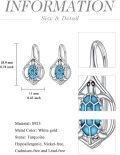 wholesale 925 Sterling Silver Turquoise Turtle Drop Earrings for Women Girls  4cm Long-0-3