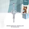 TOUPOP Sterling Silver Aquamarine Cross Infinity Pendant Necklace-0-4