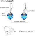 wholesale 925 Sterling Silver Crystal Heart Turtle Dangle Earrings-0-4