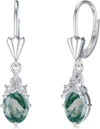 wholesale 925 Sterling Silver Crystal Teardrop Dangle Earrings Valentine s Birthday Gifts for Her-A 17-Moss