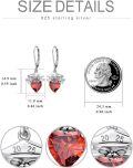 wholesale S925 Sterling Silver Heart-Shaped January Birthstone Bachelor Hat Earrings for Women Graduation Gift-0-3