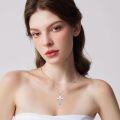 wholesale 925 Sterling Silver Cross Turquoise Stone Pendant Necklace for Women Girls-0-3