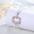 wholesale 925 Sterling Silver Double Heart with Number 17 Charm Pendant Necklace s for Women and Girls-0-4