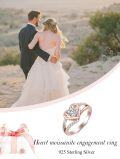 wholesale TOUPOP Heart Rose Gold Moissanite Engagement Rings For Women Promise Rings 1 Carat 925 Sterling Silver 14k Gold Plated Wedding Band Anniversary Valentine's Day Gift For Wife Girlfriend (rose Gold, 7) -0-2