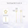 wholesale Gold Star Drop Earrings 14k Solid Gold Threaders for Women-0-3