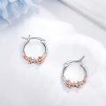 wholesale 925 Sterling Silver Music Note Hoop Earrings with Rose Gold Accents for Women Girls-0-2