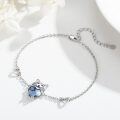 wholesale 925 Sterling Silver Cat Heart Stone Bracelet - Adjustable Size Jewellery Gifts for Women & Girls-0-2